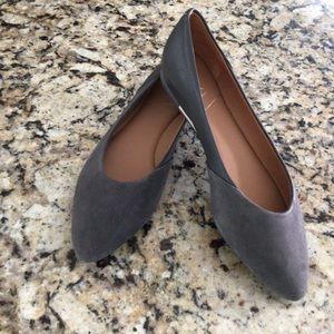 Sava Lea Ballerina Suede Flats Dark Grey